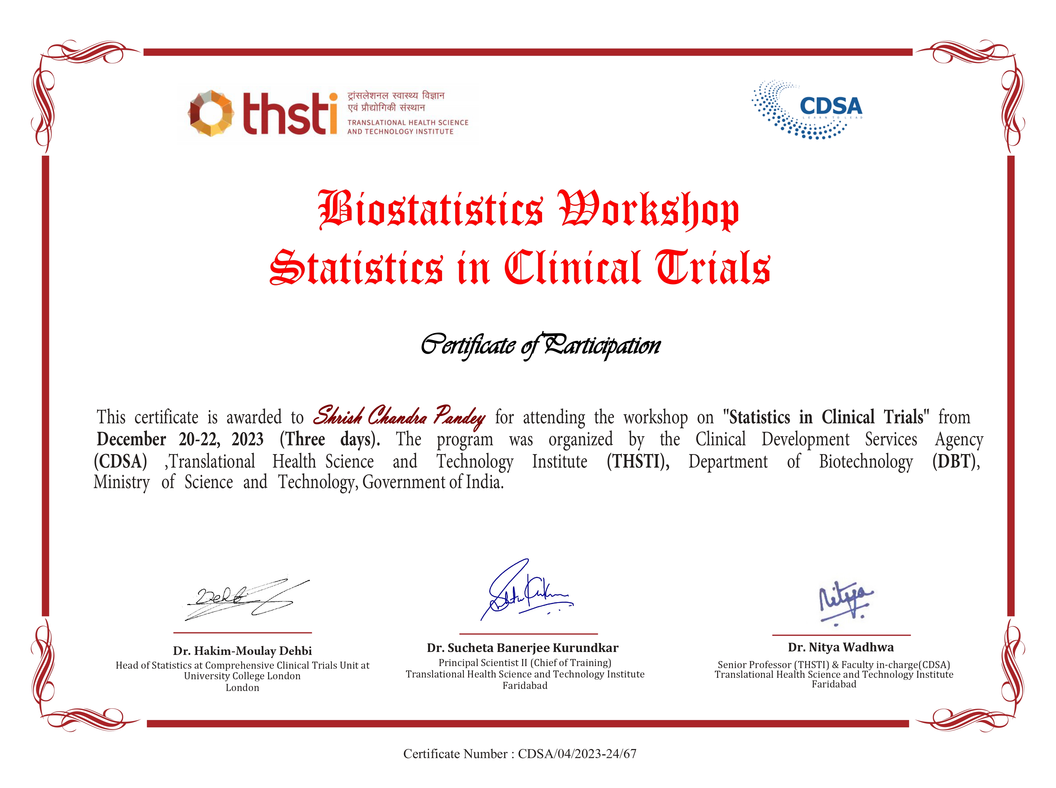 Biostatistics Workshop